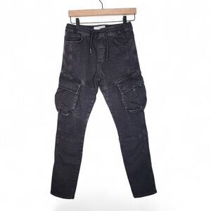 Topman Stretch Skinny Cargo Pants in Black Size 30x29.5
